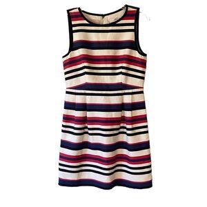 J Crew Striped Sleeveless Cotton Dress Sz Medium